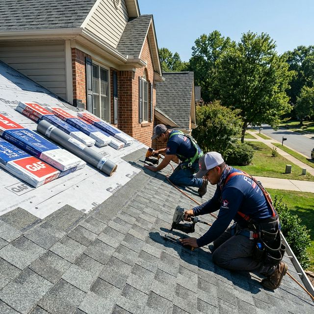 Roofing Team at Work